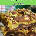 A stack of 3 chocolate bark slices.