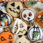 Halloween cookies on a plate.