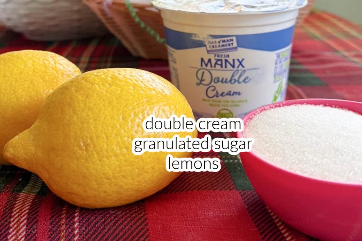 Ingredients used to make lemon posset.