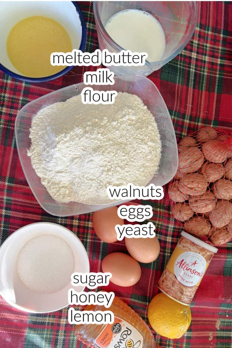 Ingredients used to make mucenici.
