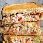 A stack of tuna sandwiches.