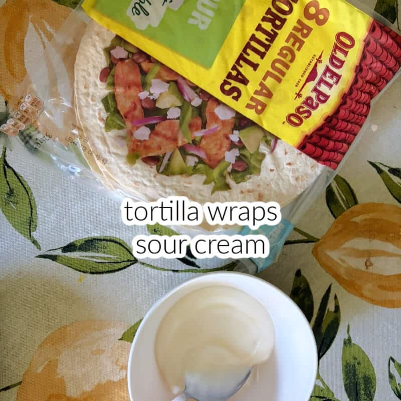 Ingredients displayed for assembling the tacos.