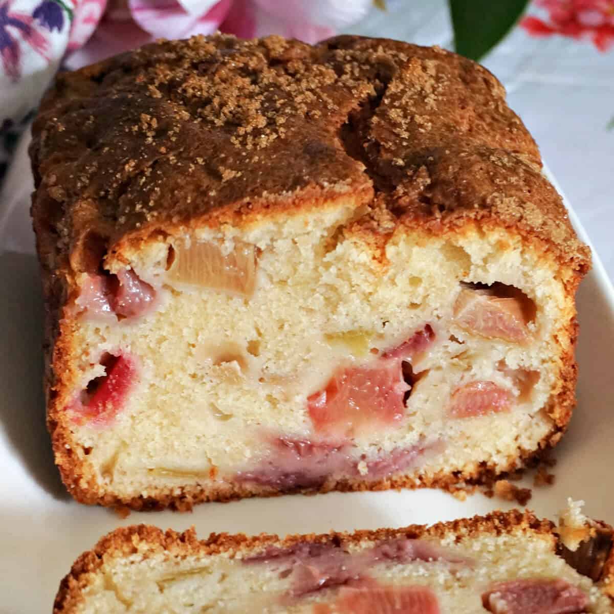 Easy Strawberry Rhubarb Loaf Cake