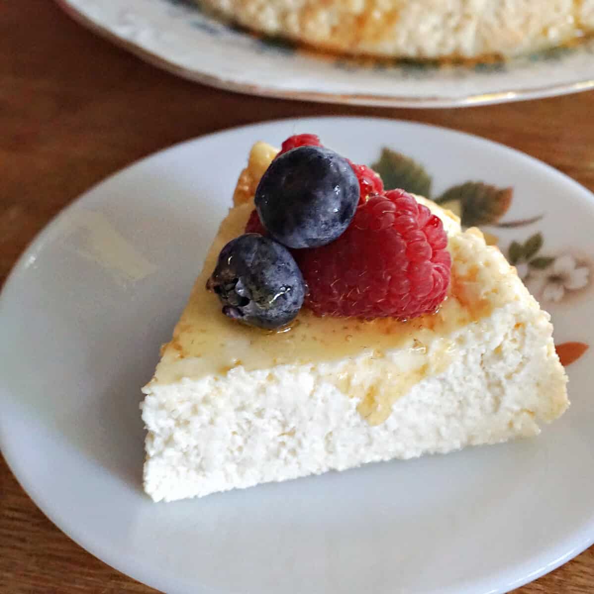 Easy Crustless Honey Ricotta Cheesecake
