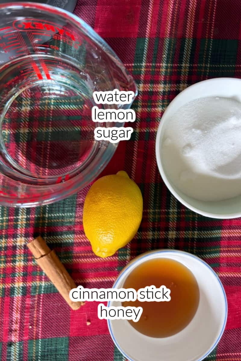 Ingredients displayed for making syrup.