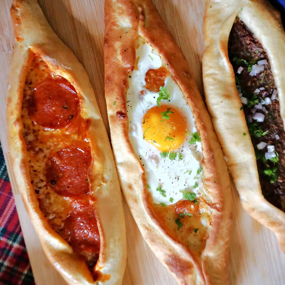 Easy Turkish Pide | Turkish Flatbread (3 Ways)