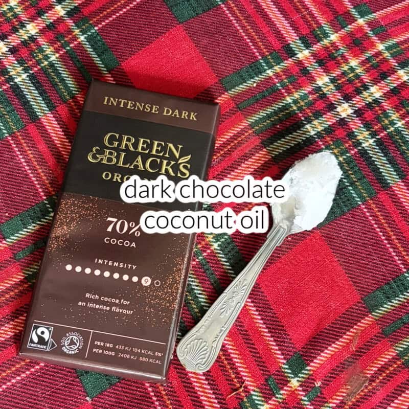 Ingredients displayed for making the chocolate glaze.