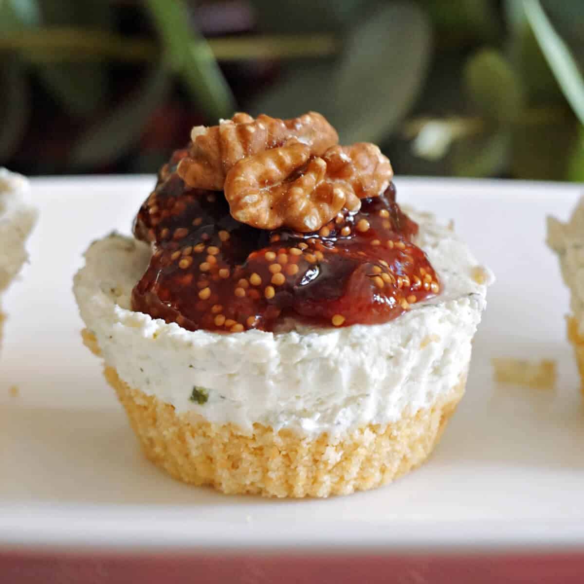 Mini Savoury Cheesecakes with Boursin and Fig Jam