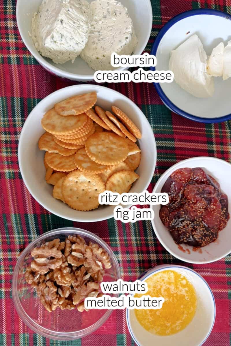 Ingredients displayed for making savoury cheesecakes.